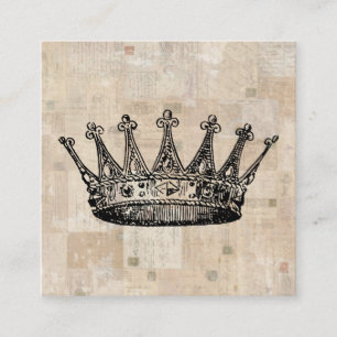 Vintage Royal Crown Art & Aged Briefmarke Hintergr Begleitkarte
