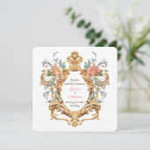 Vintage Royal Elegant Rococo Crest Spring Wedding Einladung (Stehend Vorderseite)