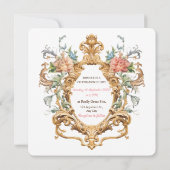 Vintage Royal Elegant Rococo Crest Spring Wedding Einladung (Rückseite)