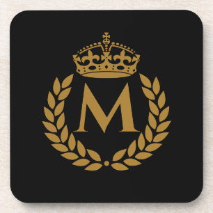 Vintage Royal King Golden Krone Namensinitialen Sc Getränkeuntersetzer