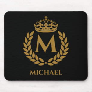 Vintage Royal King Golden Krone Namensinitialen Sc Mousepad
