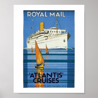 Vintage Royal Mail :Atlantis Cruises" Poster
