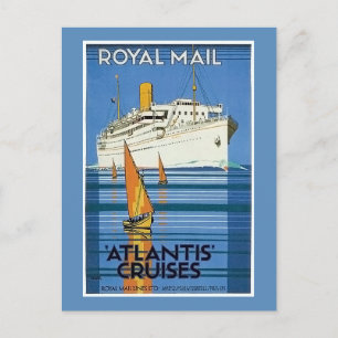 Vintage Royal Mail :Atlantis Cruises" Postkarte