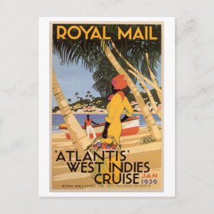 Vintage Royal Main Atlantis West Indies Kreuzfahrt Postkarte