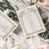 Vintage Royal Wedding Program Card Fächer