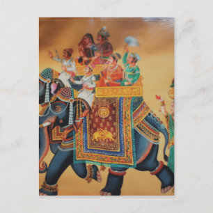 VINTAGE ROYALE INDISCHE HOCHZEITSPROZESSION ELEFA POSTKARTE