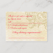 Vintage RSVP-Karte Begleitkarte (Rückseite)