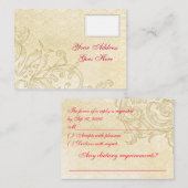 Vintage RSVP-Karte Begleitkarte (Vorne/Hinten)