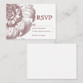 Vintage RSVP-Karte Begleitkarte (Vorne/Hinten)