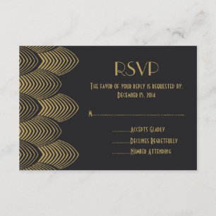 Vintage RSVP-Karte des Art-Déco-Stils von 20 Jahre RSVP Karte