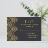 Vintage RSVP-Karte des Art-Déco-Stils von 20 Jahre RSVP Karte (Stehend Vorderseite)
