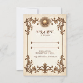 Vintage RSVP-Karte Elegante Hochzeitungs-Antwortka RSVP Karte