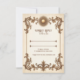 Vintage RSVP-Karte Elegante Hochzeitungs-Antwortka RSVP Karte