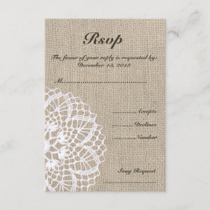 Vintage RSVP-Karte für Doily & Burlap RSVP Karte
