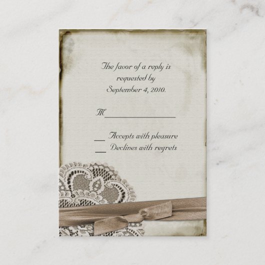 Vintage RSVP-Karte Terminkarte (Vorderseite)