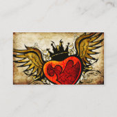 Vintage RSVP-Karten der städtischen Tattoo-Winged Begleitkarte (Rückseite)