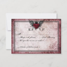 Vintage RSVP-Karten der städtischen Tattoo-Winged  RSVP Karte