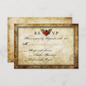 Vintage RSVP-Karten der städtischen Tattoo-Winged RSVP Karte (Vorne/Hinten)