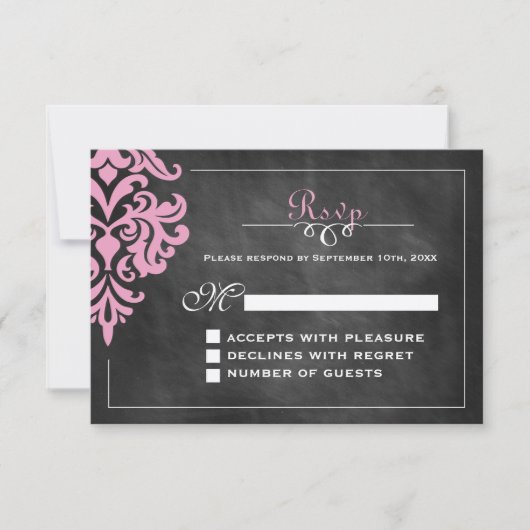 Vintage RSVP-Karten für Chalkboards RSVP Karte (Vorderseite)