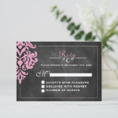 Vintage RSVP-Karten für Chalkboards RSVP Karte (Stehend Vorderseite)