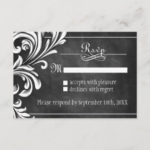Vintage RSVP-Karten für Chalkboards RSVP Karte