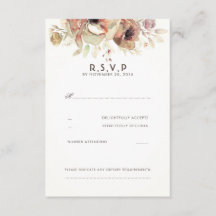 Vintage RSVP-Karten für Hochzeiten von Wasserfarbe