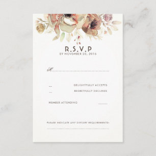 Vintage RSVP-Karten für Hochzeiten von Wasserfarbe RSVP Karte