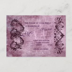 Vintage RSVP-Karten für Lila Hochzeiten RSVP Karte