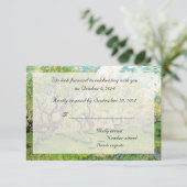 Vintage RSVP-Karten. Obstgarten in Blossom Einladung (Stehend Vorderseite)