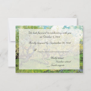 Vintage RSVP-Karten. Obstgarten in Blossom Einladung