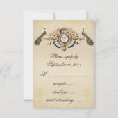 Vintage RSVP-Karten von Peacock RSVP Karte (Rückseite)