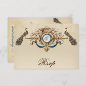 Vintage RSVP-Karten von Peacock RSVP Karte (Vorne/Hinten)