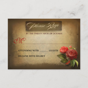 Vintage RSVP-Karten zum Hochzeitstag RSVP Karte