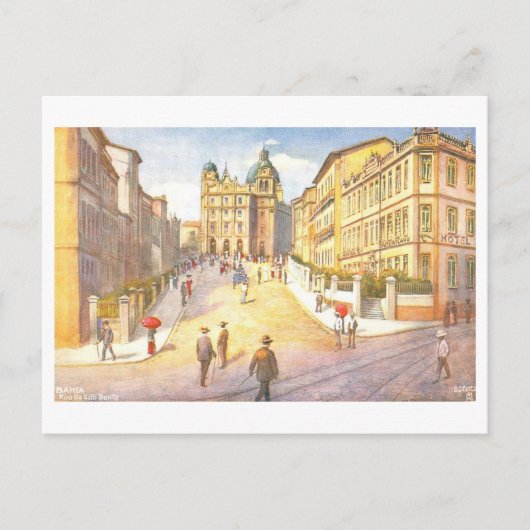 Vintage Rua de Sao Bento, Bahia, Brazil Postkarte (Vorderseite)