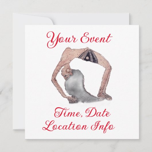 Vintage Rückbiegung Yoga Pose Thunder_Cove Einladung (Vorderseite)