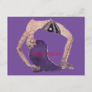 Vintage Rückbiegung Yoga Pose Thunder_Cove Feiertagspostkarte