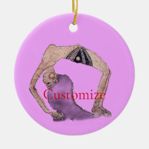 Vintage Rückbiegung Yoga Pose Thunder_Cove Keramik Ornament