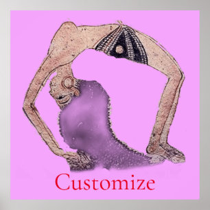 Vintage Rückbiegung Yoga Pose Thunder_Cove Poster