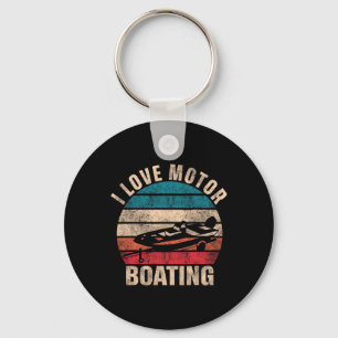 Vintage Rückfahrt I Liebe Motorboot Funny Boater 1 Schlüsselanhänger