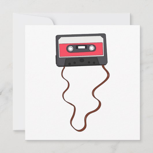 Vintage Rückgabe des Kassettenbands Einladung (Vorderseite)