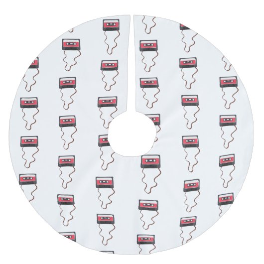Vintage Rückgabe des Kassettenbands Polyester Weihnachtsbaumdecke (Vorderseite)