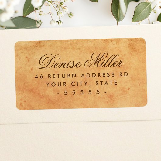 Vintage Rücksendeadresse aus Altpapier Adressaufkleber