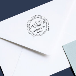 Vintage Rücksendeadresse der Gebirge und Pinien Permastempel