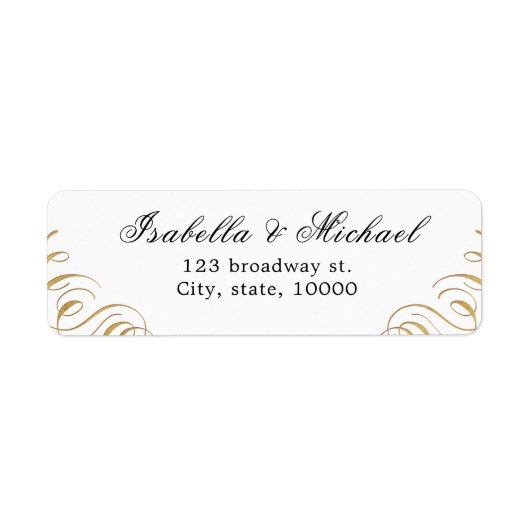 Vintage Rücksendeadresse der Kalligraphie geblüht (Vorne)