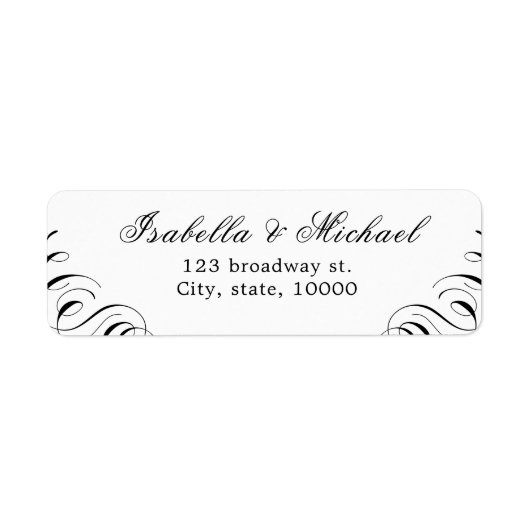 Vintage Rücksendeadresse der Kalligraphie geblüht (Vorne)