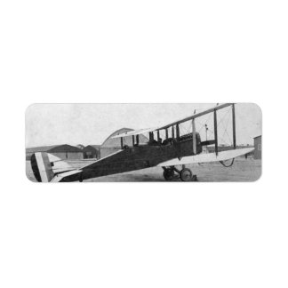 Vintage Rücksendeadresse des Flugzeugs