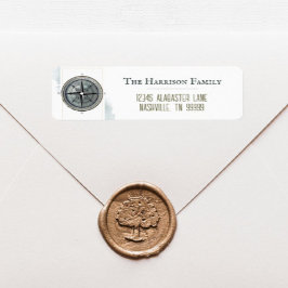 Vintage Rücksendeadresse des Nautischen Kompasses