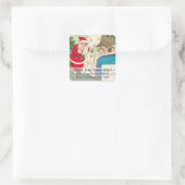 Vintage Rücksendeadresse für Weihnachten Quadratischer Aufkleber (Tasche)