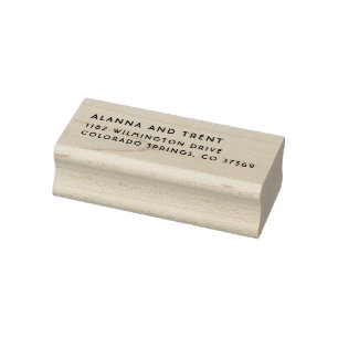 Vintage Rücksendeadresse linksbündig Holzstempel Gummistempel