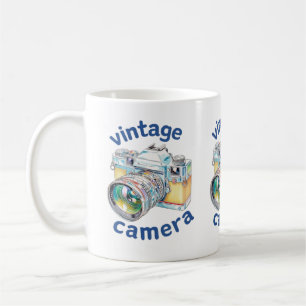 Vintage rückwirkende Kamera Kaffeetasse